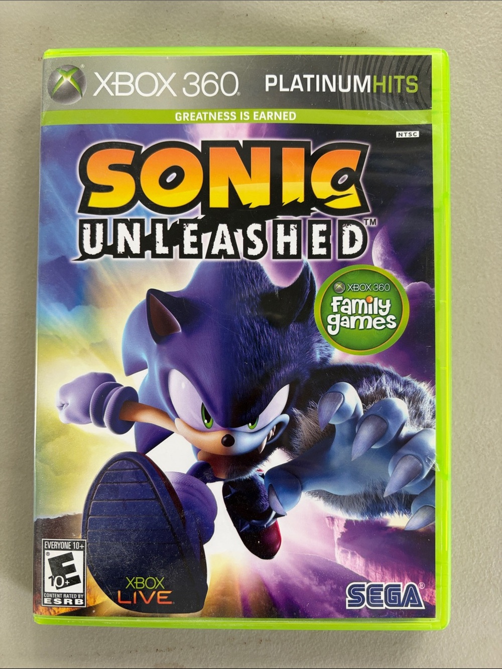 Sonic Unleashed (Xbox 360) - SEGA - Purple Artwork